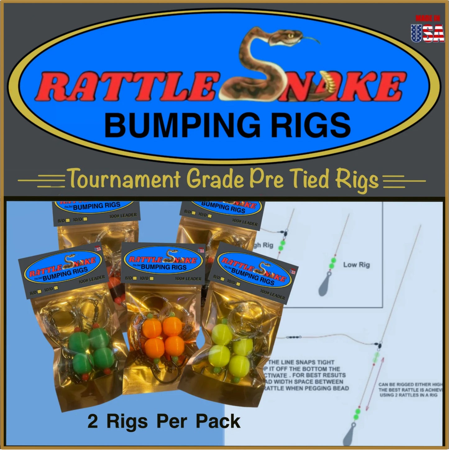 PRE TIED RATTLESNAKE BUMPING RIGS