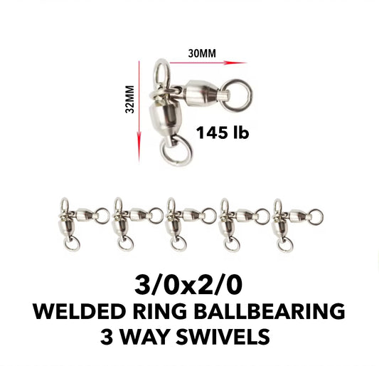 3/0X2/0 BALLBEARING 3 WAY SWIVELS