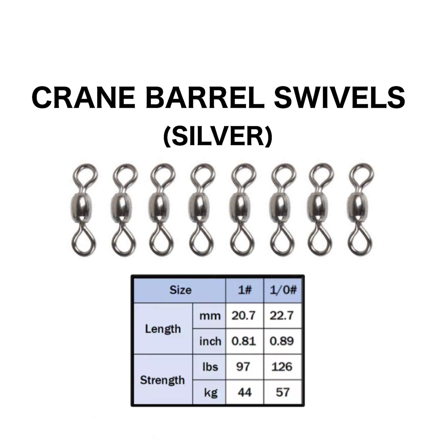 CRANE BARREL SWIVELS (SILVER)
